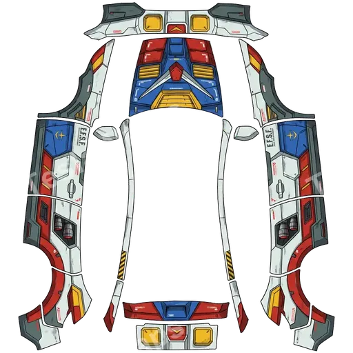 Tesla Model Y (2025+) Premium — Gundam PNG wrap texture