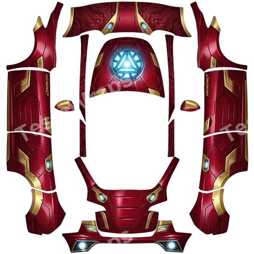 Tesla Model Y 2020-2024 — PNG-Wrap-Textur: 아이언맨