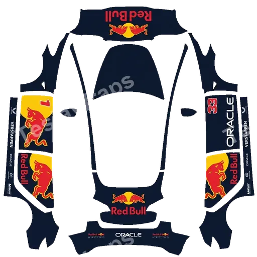 Tesla Model 3 2017-2023 — PNG-Wrap-Textur: red bull racing vestappen