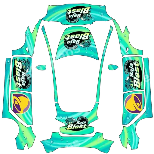 Tesla Model 3 2017-2023 — PNG-Wrap-Textur: Taco bell Baja blast