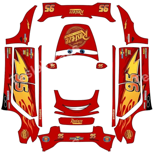 Tesla Model 3 (2024+) Performance — PNG-Wrap-Textur: Lightning mcqueen