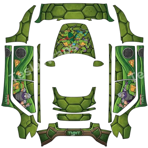 Tesla Model 3 (2024+) Standard & Premium — texture PNG du wrap ninjia turtle