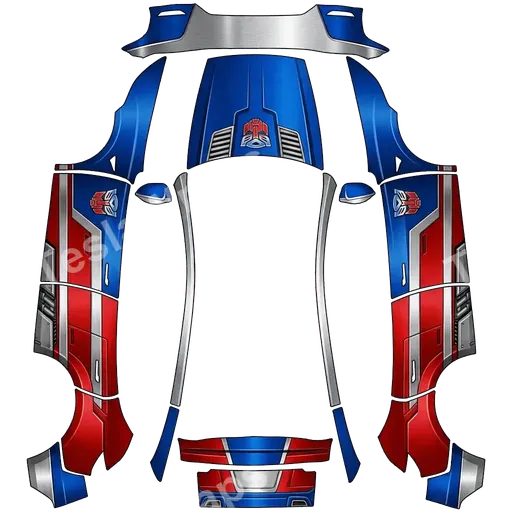 Tesla Model Y (2025+) Premium — transformers optimus prime PNG wrap texture