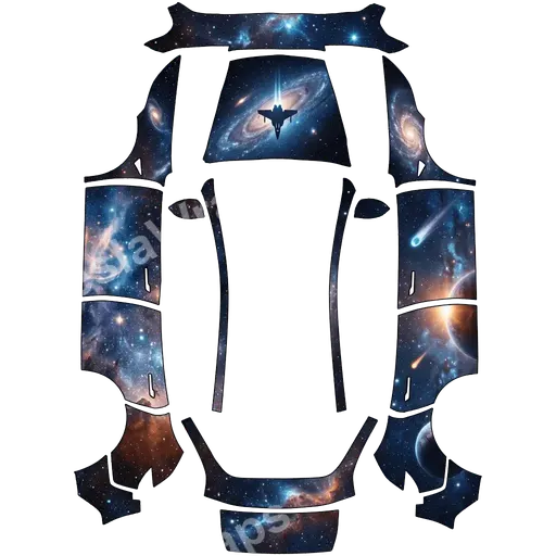 Tesla Model Y (2025+) Standard — Space theme PNG wrap texture