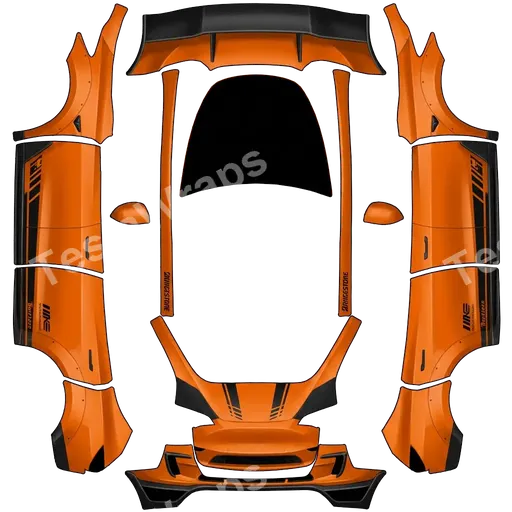Tesla Model Y 2020-2024 — Sd body kit with orange colour PNG wrap texture