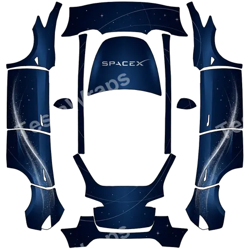 Tesla Model Y 2020-2024 — Space X. Simple and classy PNG 랩 텍스처