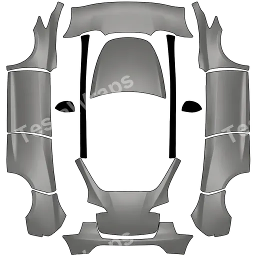 Tesla Model Y 2020-2024 — 루프필러와 백미러를 검정색으로 바꿔줘 PNG wrap texture