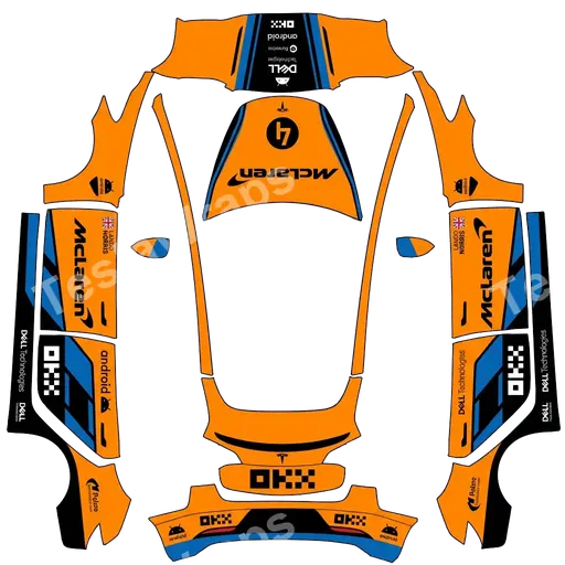 Tesla Model 3 2017-2023 — PNG-Wrap-Textur: f1 mclaren