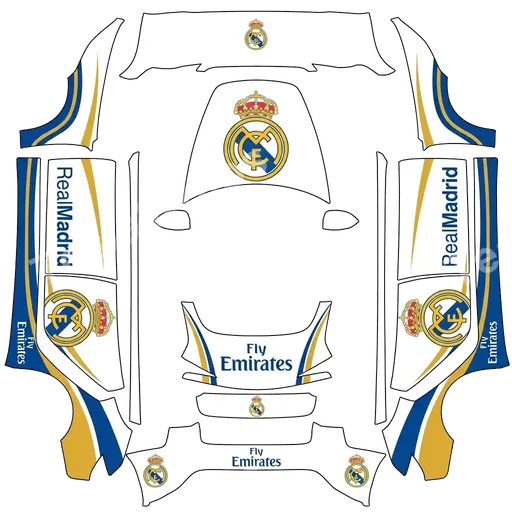 Tesla Model 3 (2024+) Standard & Premium — PNG-Wrap-Textur: Real madrid