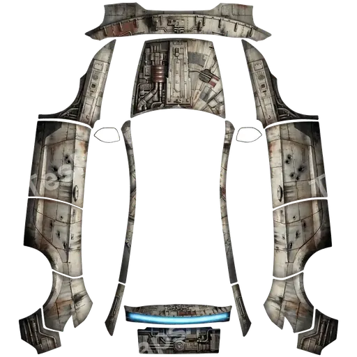 Tesla Model Y (2025+) Premium — Style texture and material for millennium falcon from Star wars PNG wrap texture