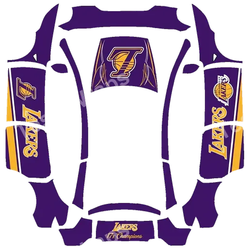 Tesla Model Y L 2025+ — LAKERS PNG wrap texture