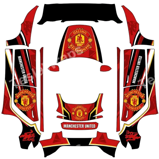 Tesla Model 3 (2024+) Standard & Premium — texture PNG du wrap Manchester united football club
