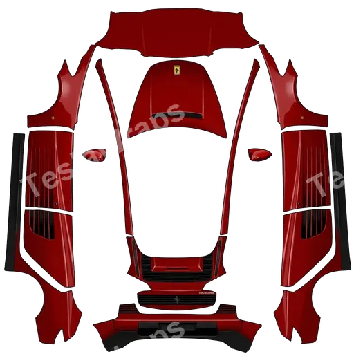 Tesla Model 3 2017-2023 — PNG-Wrap-Textur: Ferrari Teslarossa 1986, Red