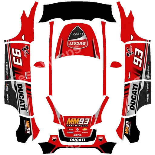 Tesla Model Y 2020-2024 — motogp&ducati&MM93 PNG wrap texture