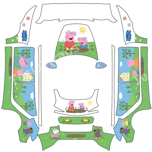 Tesla Model 3 (2024+) Standard & Premium — PNG-Wrap-Textur: Pepa Pig