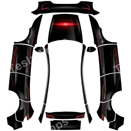 Tesla Model Y (2025+) Premium — knight rider PNG 랩 텍스처
