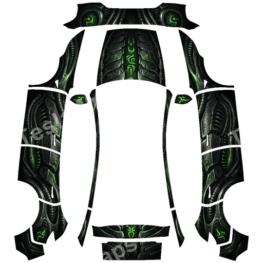 Tesla Model Y (2025+) Premium — Xenomorph PNG wrap texture