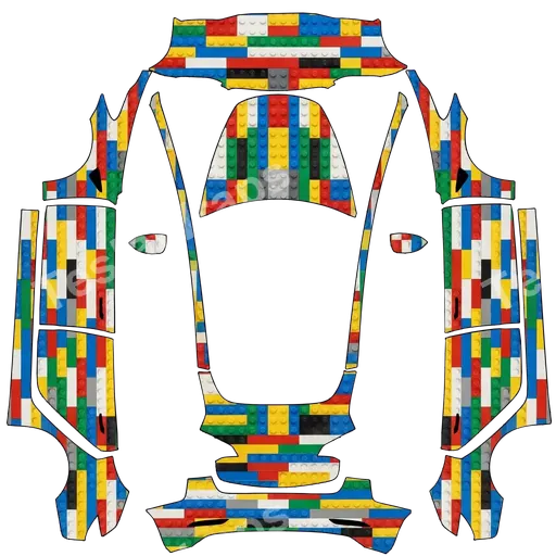 Tesla Model 3 2017-2023 — texture PNG du wrap A car inspired by LEGO toys or blocks