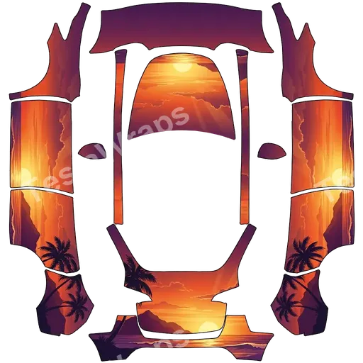 Tesla Model Y 2020-2024 — PNG-Wrap-Textur: sunset
