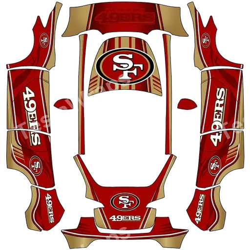 Tesla Model Y 2020-2024 — textura PNG del diseño san francisco 49ers.