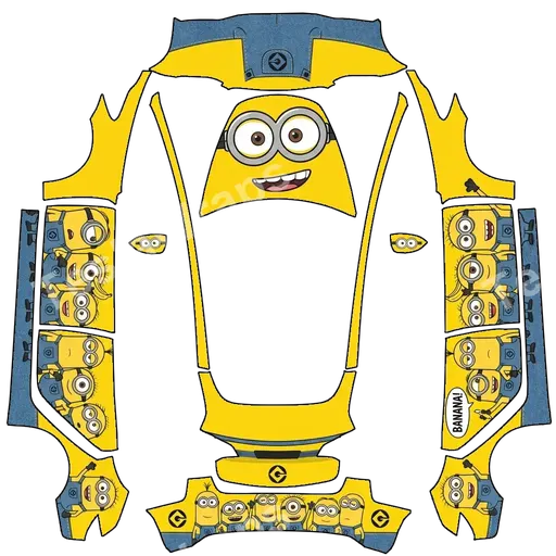 Tesla Model 3 2017-2023 — Minions styles PNG 랩 텍스처