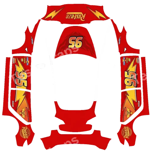 Tesla Model 3 2017-2023 — textura PNG del diseño Lightning McQueen