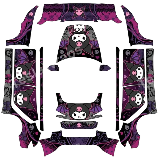Tesla Model 3 (2024+) Standard & Premium — texture PNG du wrap kuromi