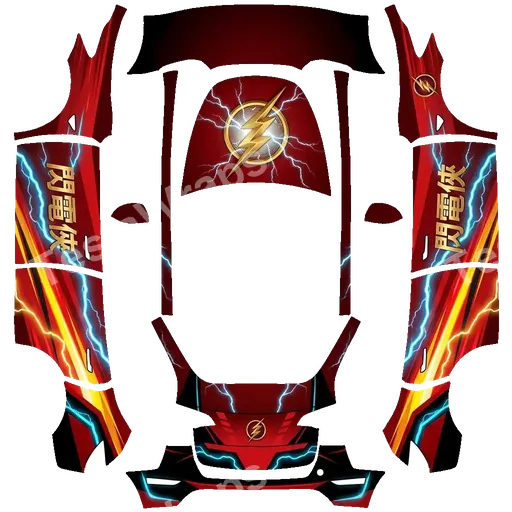 Tesla Model Y 2020-2024 — 閃電俠 (貝瑞·艾倫) PNG 涂装贴图