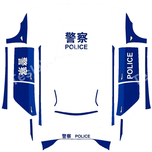 Tesla Model 3 (2024+) Standard & Premium — china police car PNG wrap texture