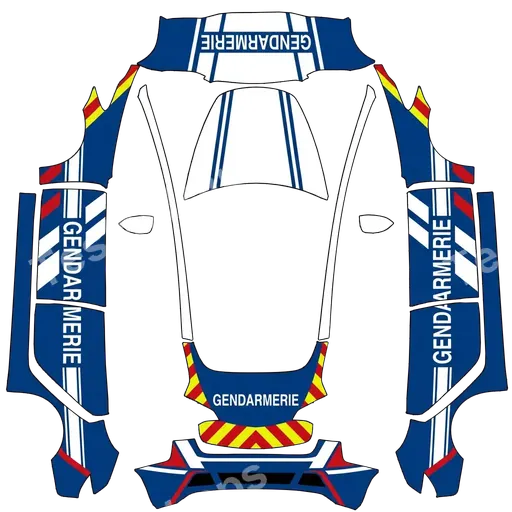 Tesla Model 3 2017-2023 — gendarmerie PNG 랩 텍스처