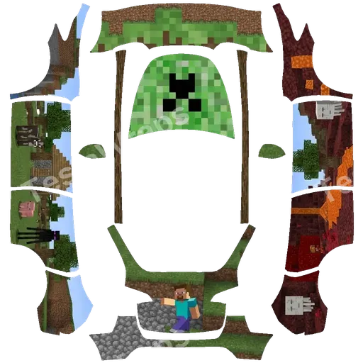 Tesla Model Y 2020-2024 — texture PNG du wrap Minecraft