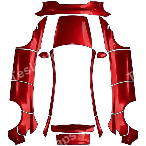Tesla Model Y (2025+) Premium — textura PNG del diseño red metalic