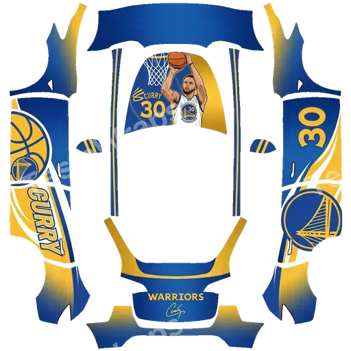 Tesla Model Y 2020-2024 — Stephen Curry PNG 랩 텍스처