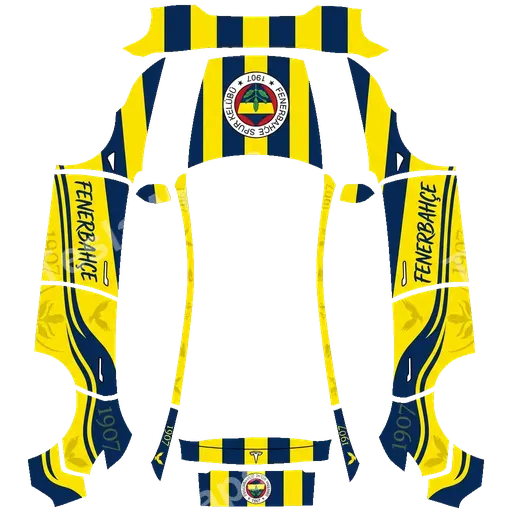 Tesla Model Y (2025+) Premium — texture PNG du wrap fenerbahçe theme