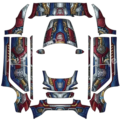 Tesla Model 3 (2024+) Standard & Premium — Transformers. PNG wrap texture