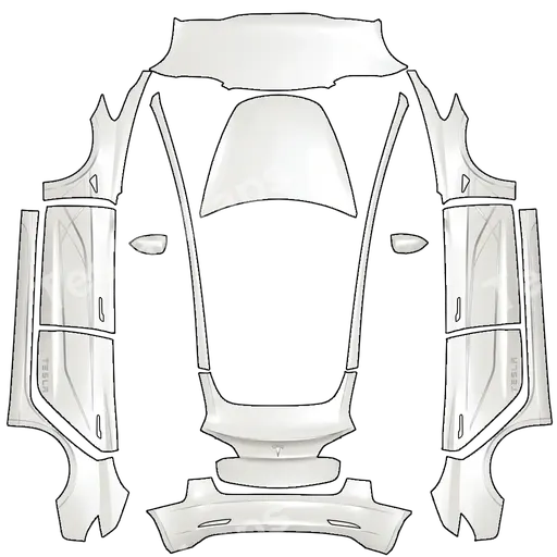 Tesla Model 3 2017-2023 — white PNG wrap texture