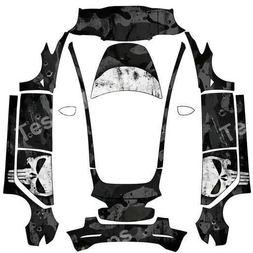 Tesla Model 3 2017-2023 — Punisher PNG 랩 텍스처