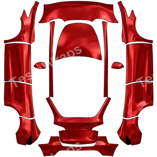 Tesla Model Y 2020-2024 — PNG-Wrap-Textur: color QuickSilver. Colors: red.