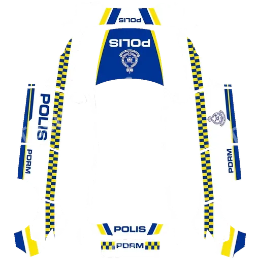 Tesla Model Y (2025+) Premium — Malaysian Police Car PNG wrap texture