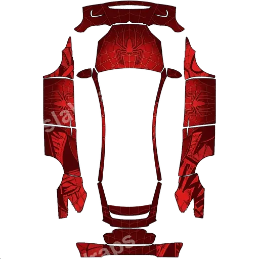 Tesla Model X 2021+ — PNG-Wrap-Textur: 蜘蛛侠. Colors: red.
