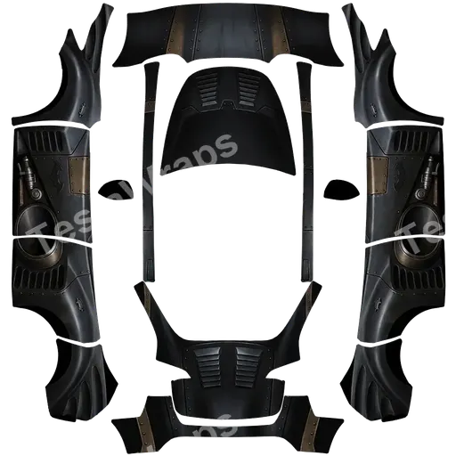 Tesla Model Y 2020-2024 — 1989 batmobile. PNG wrap texture