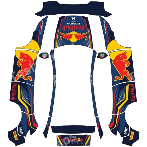 Tesla Model Y (2025+) Premium — texture PNG du wrap Racing f1 redbull.