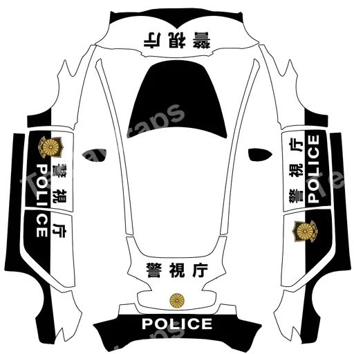 Tesla Model 3 2017-2023 — PNG-Wrap-Textur: japanese police.