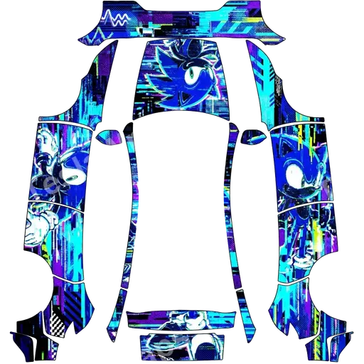 Tesla Model Y (2025+) Performance — texture PNG du wrap glitch sonic.