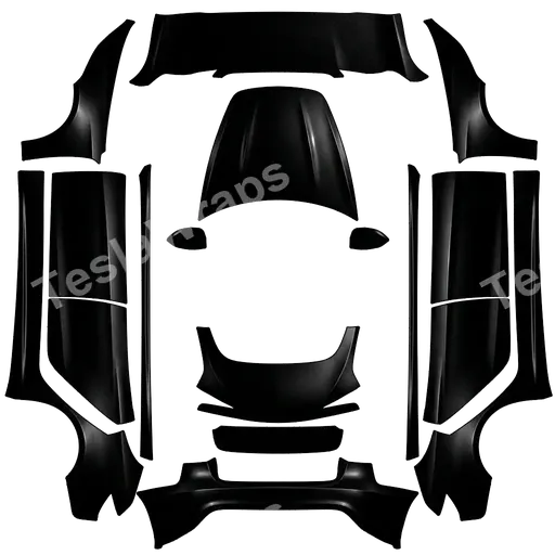 Tesla Model 3 (2024+) Standard & Premium — PNG-Wrap-Textur: black mercedes.
