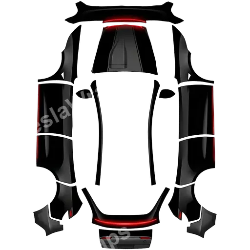 Tesla Model Y (2025+) Standard — textura PNG del diseño KITT from 80s TV show Knight Rider;.