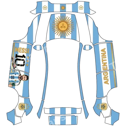 Tesla Model Y (2025+) Premium — Argentina messi. PNG wrap texture