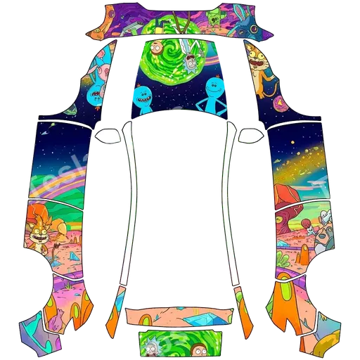 Tesla Model Y (2025+) Premium — PNG-Wrap-Textur: rick and morty based.