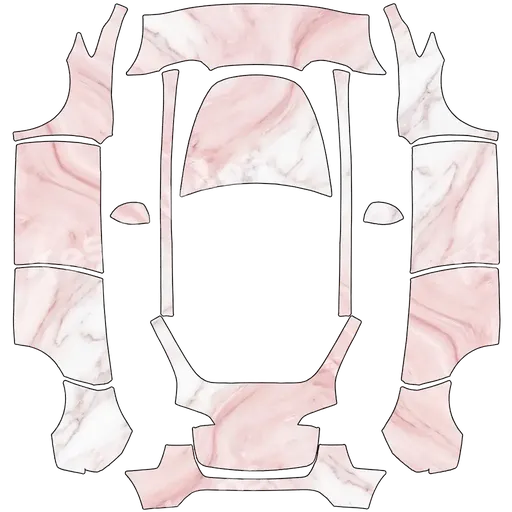 Tesla Model Y 2020-2024 — textura PNG del diseño pink pastels with white marble.