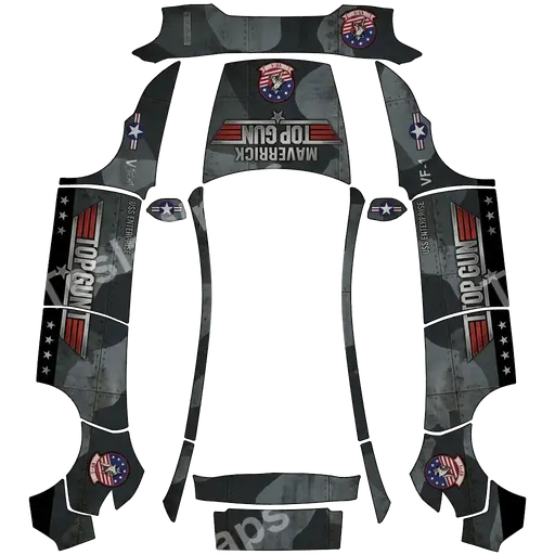 Tesla Model Y (2025+) Premium — top gun 1985 maverick. PNG wrap texture